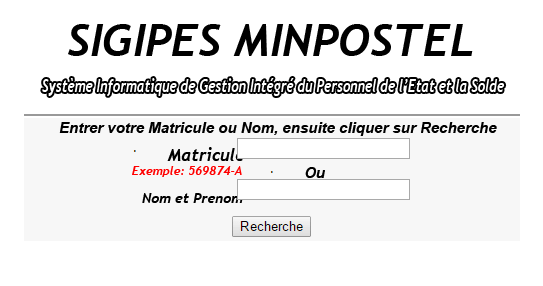 Minpostel sigipes cameroun Consultation Dossiers (SIGIPES) - Minpostel.